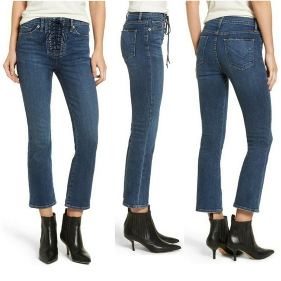 NWT HUDSON High Rise Lace Up Corset Crop Boot 32 - Picture 4 of 11